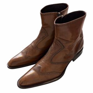 Mare Uomo Made in Italy Cognac Leather Dress Boots Men’s 9.5 (42.5)